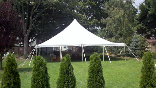 40 x 40 Tent fabric ready for a party