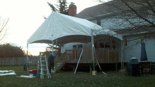 30 x 15 Tent built over clients deck