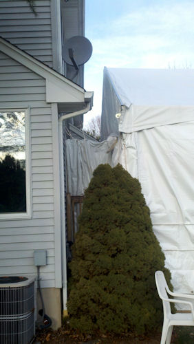 30 x 15 Tent built over clients deck side view close up