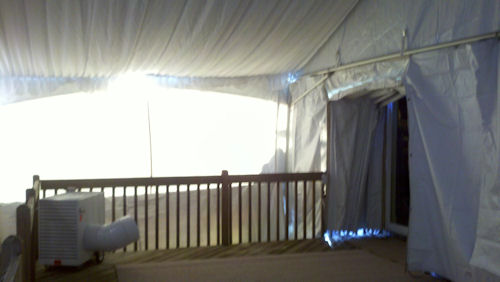30 x 15 Tent built over clients deck inside