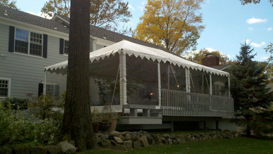 20 x 30 Frame Tent on a deck