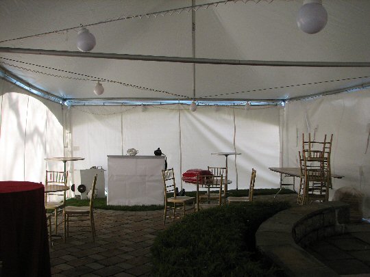back side of tent area