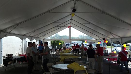 event wrap up inter tent on parking lot