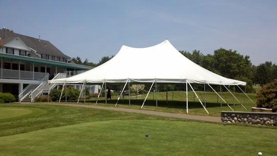 Tent on golf course