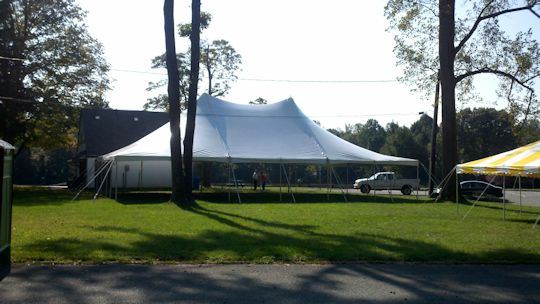 40 x 60 White pole tent after install