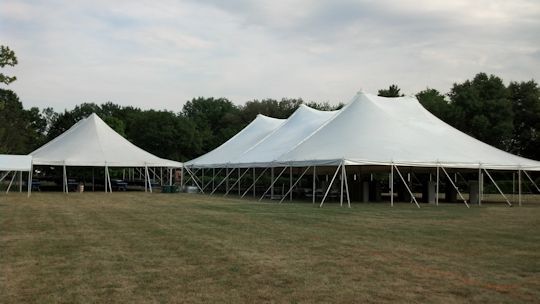 40 x 80 white pole tent and 60 x 120 white pole tent
