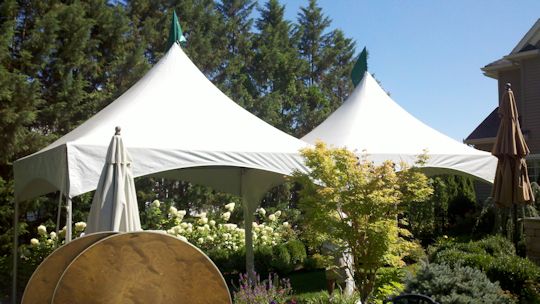 professionally installe high peak frame tents