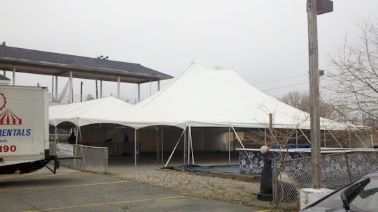 tents up and installed waiting for event to be set up
