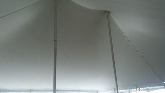 inside of 60 x 60 White pole tent top