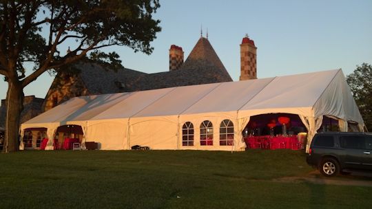 up lit white tent liner with pink LED