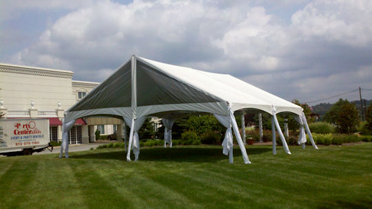 30 x 30 clear gable end tent with liner
