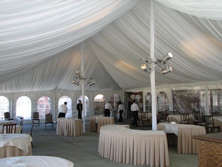 40 foot wide pole tent with liner
