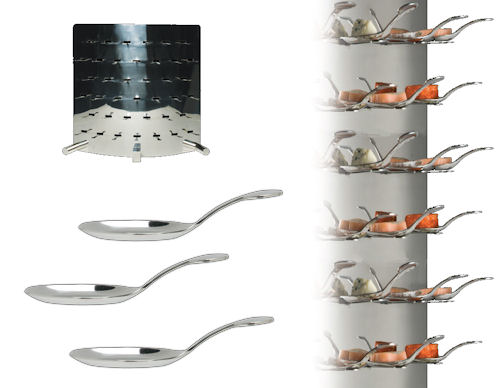 Spoon wall with 39 spoons