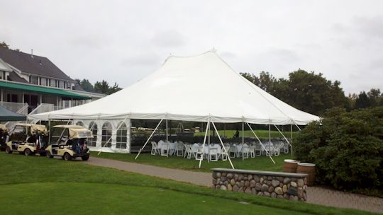 60 x 60 white pole tent